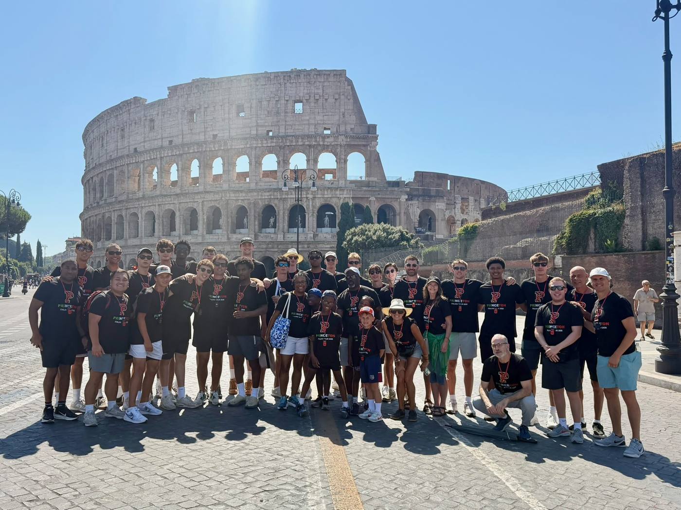 The Princeton traveling party in front of the Colosseum